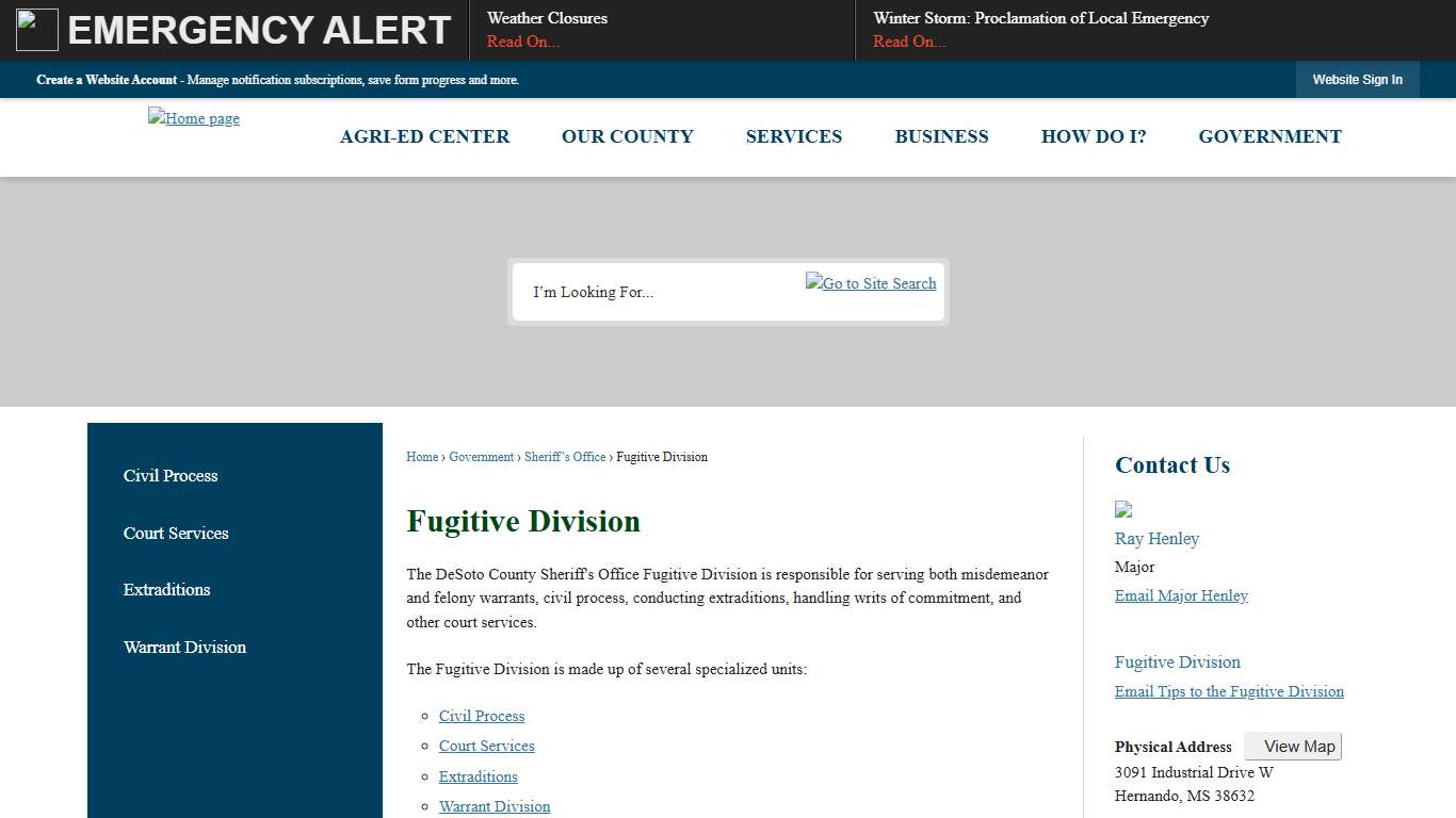 Fugitive Division DeSoto County, MS - Official Website