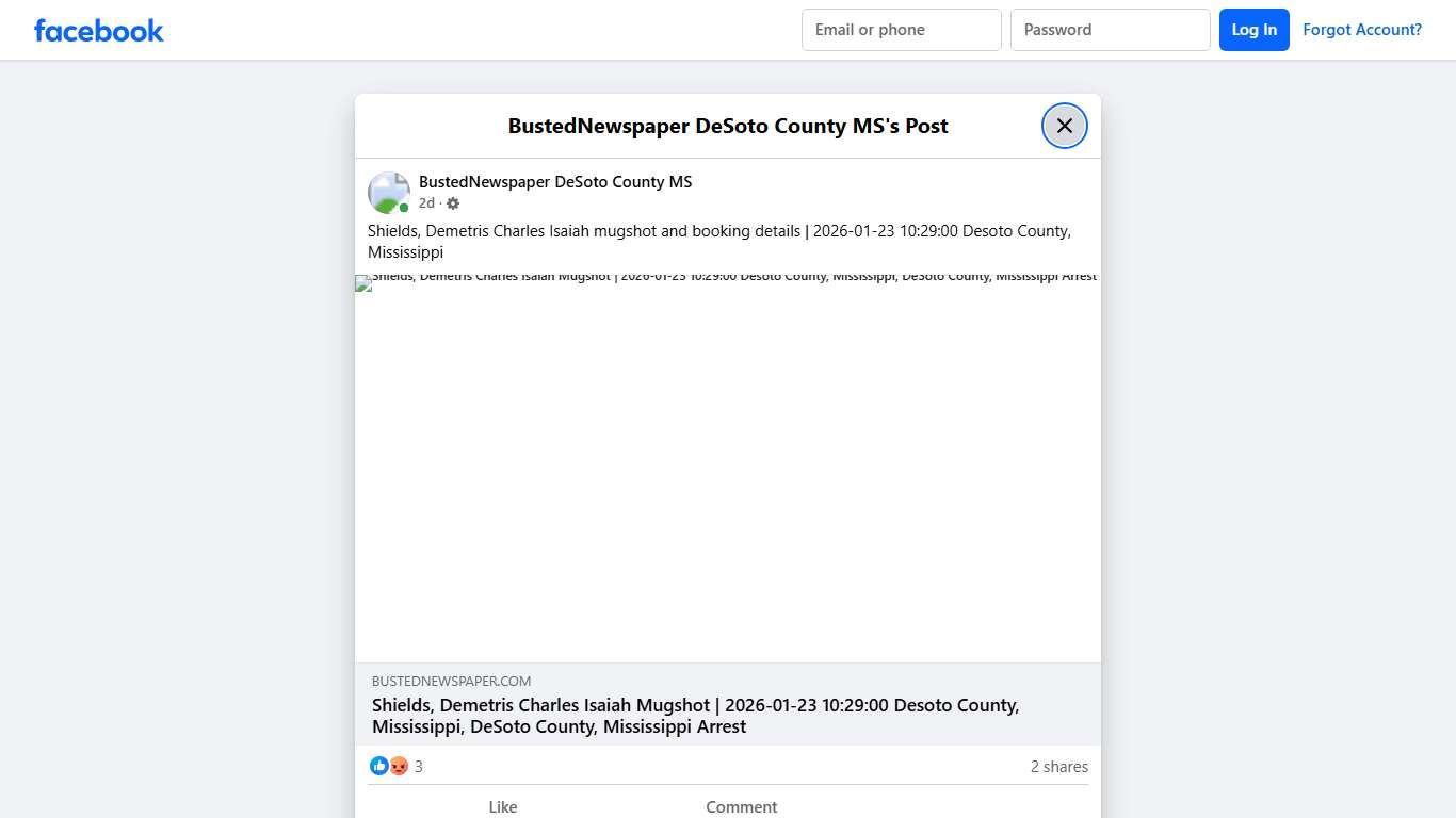 Shields, Demetris... - BustedNewspaper DeSoto County MS Facebook